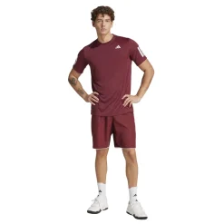 Adidas Club 3-stripes tennisshirt heren shadow red