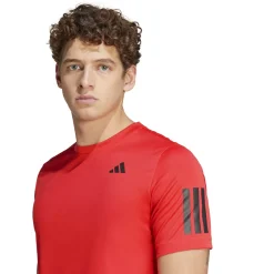 Adidas Club 3-stripes tennisshirt heren semi lucid red