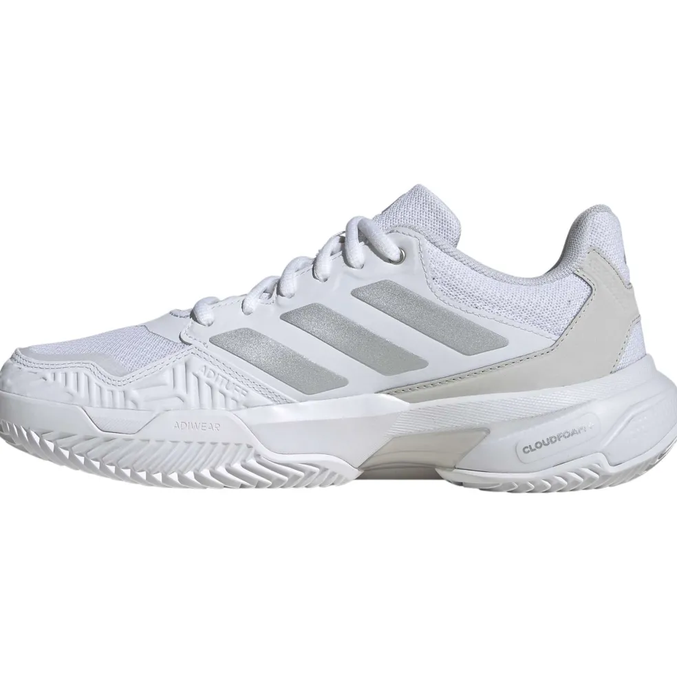 Adidas Courtjam Control 3 Clay tennisschoenen dames cloud white silver metallic grey one