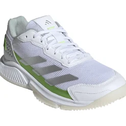 Adidas Courtquick padelschoenen dames cloud white silver metallic lucid lemon