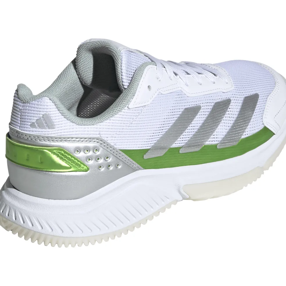 Adidas Courtquick padelschoenen dames cloud white silver metallic lucid lemon