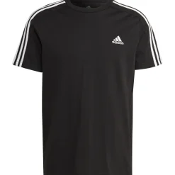 Adidas Essential Single Jersey 3-Stripes shirt heren black white