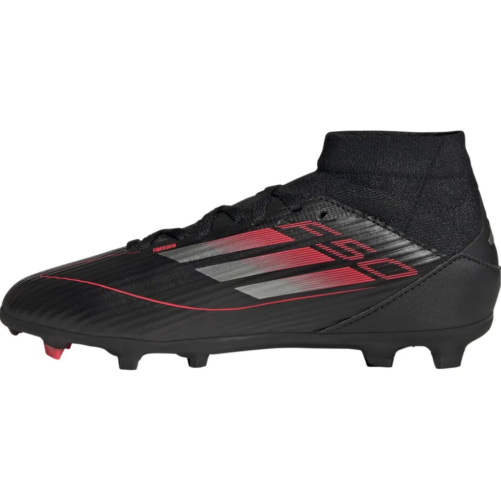 Adidas F50 League Mid FG MG voetbalschoenen junior core black iron metallic lucid red