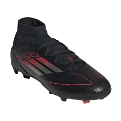 Adidas F50 League Mid FG MG voetbalschoenen junior core black iron metallic lucid red