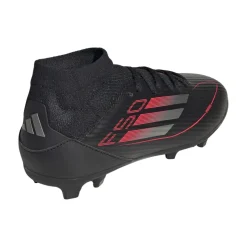 Adidas F50 League Mid FG MG voetbalschoenen junior core black iron metallic lucid red