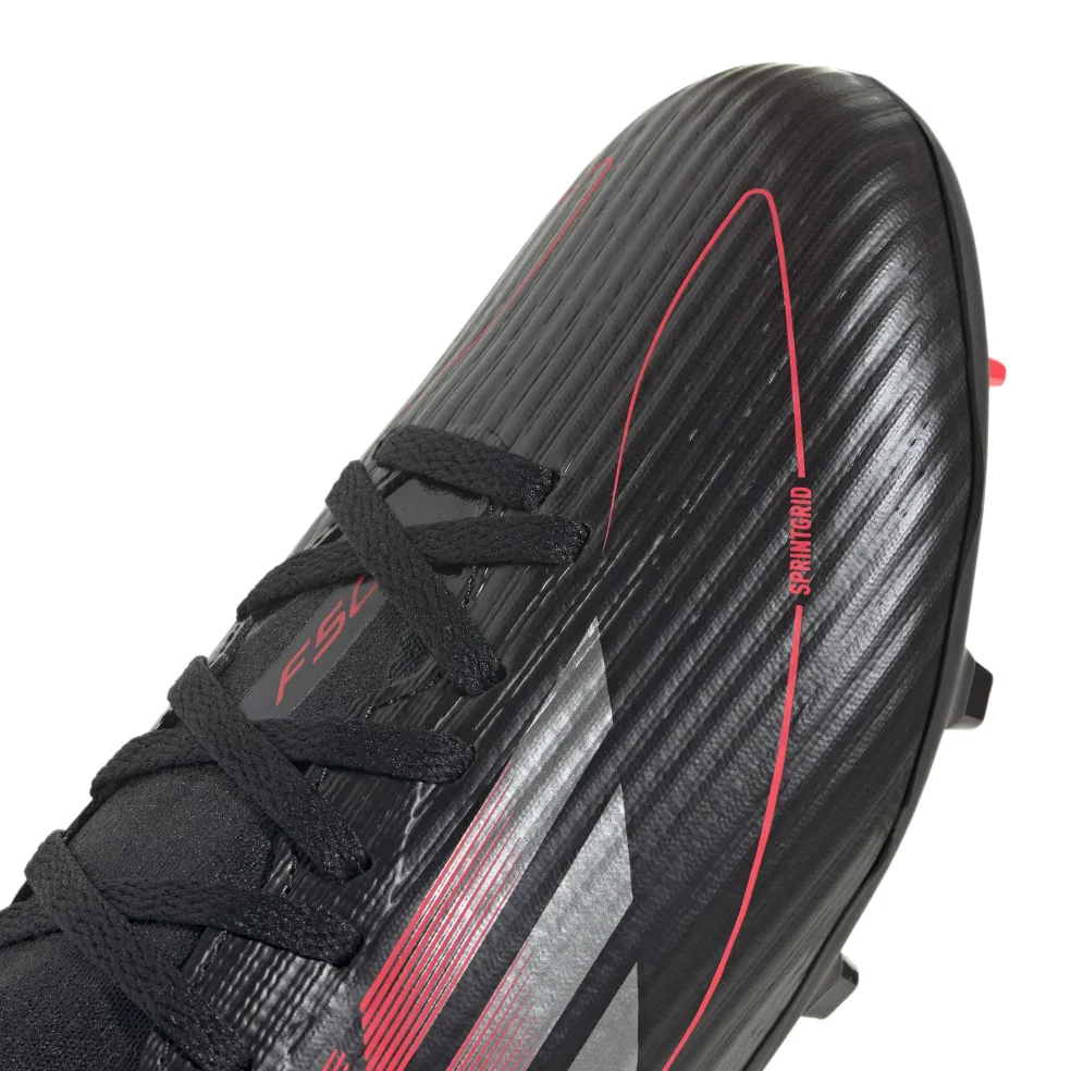 Adidas F50 League Mid FG MG voetbalschoenen junior core black iron metallic lucid red
