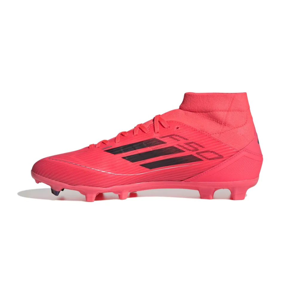 Adidas F50 League Mid-cut FG MG voetbalschoenen turbo aurora black platinum metallic