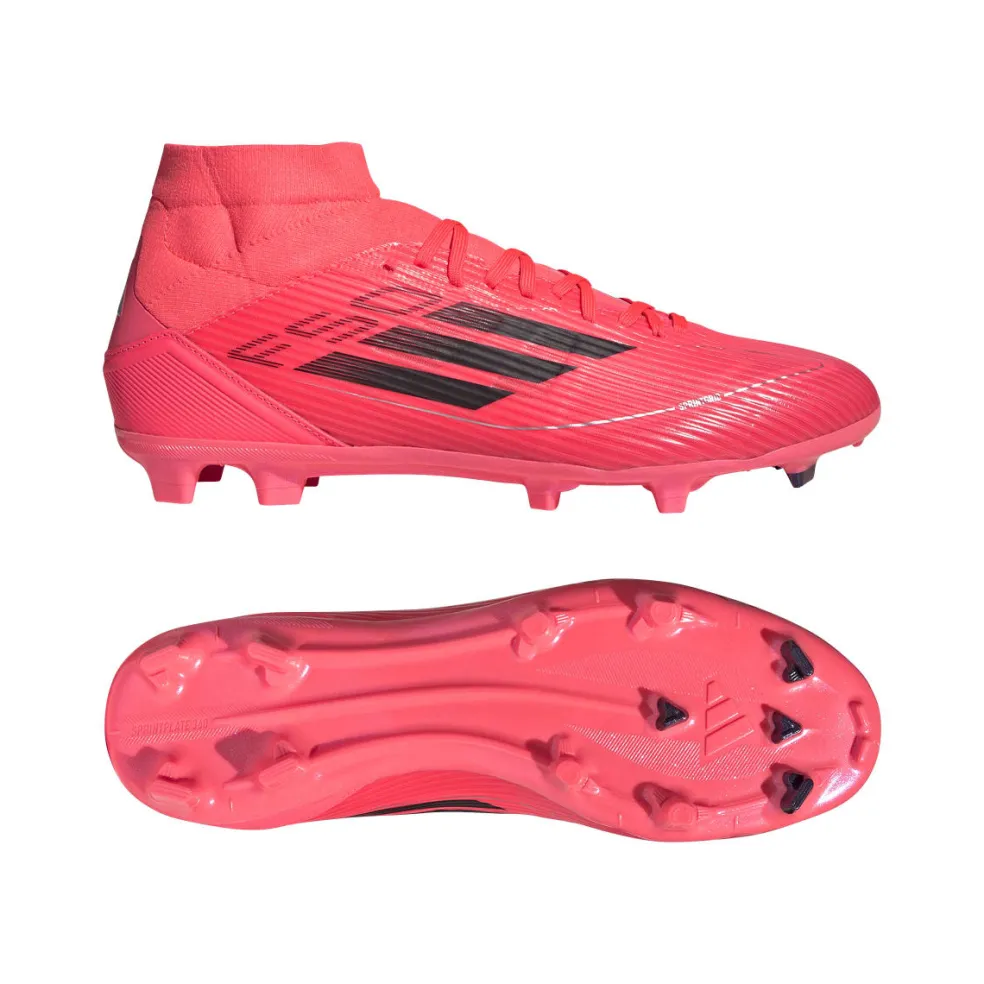 Adidas F50 League Mid-cut FG MG voetbalschoenen turbo aurora black platinum metallic