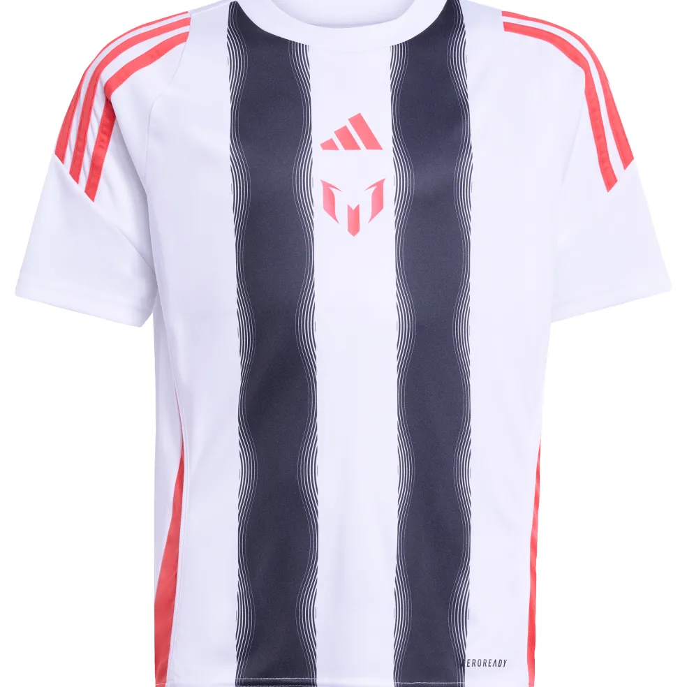 Adidas Messi voetbalshirt junior white semi lucid red