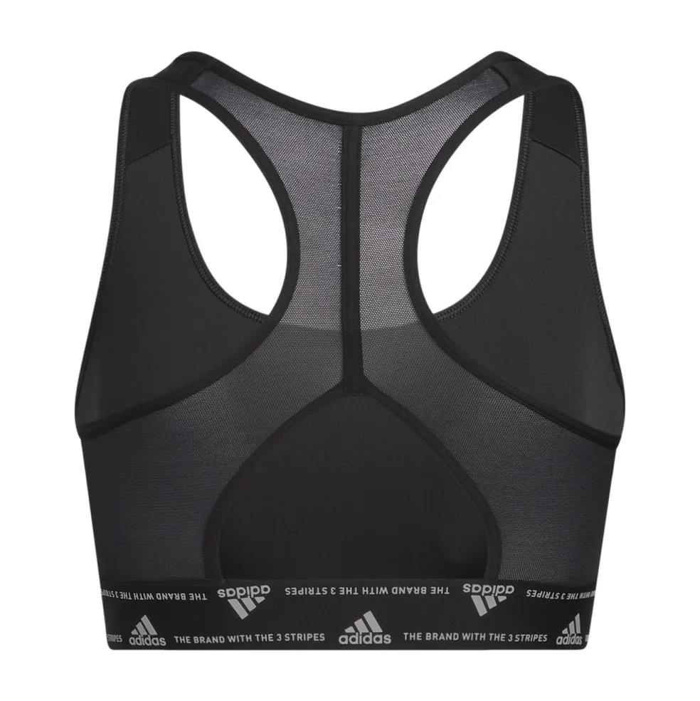 Adidas Powerreact Medium Support sport bh dames zwart