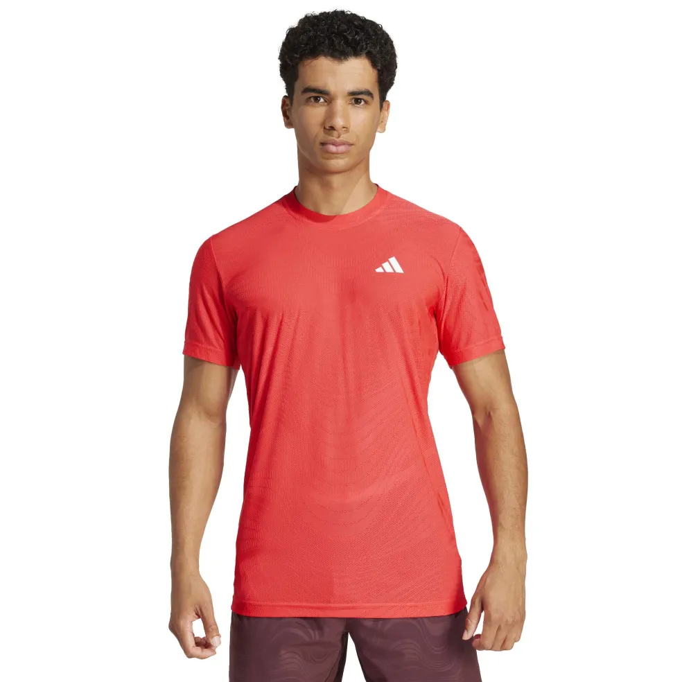 Adidas Pro FreeLift tennisshirt heren semi lucid red