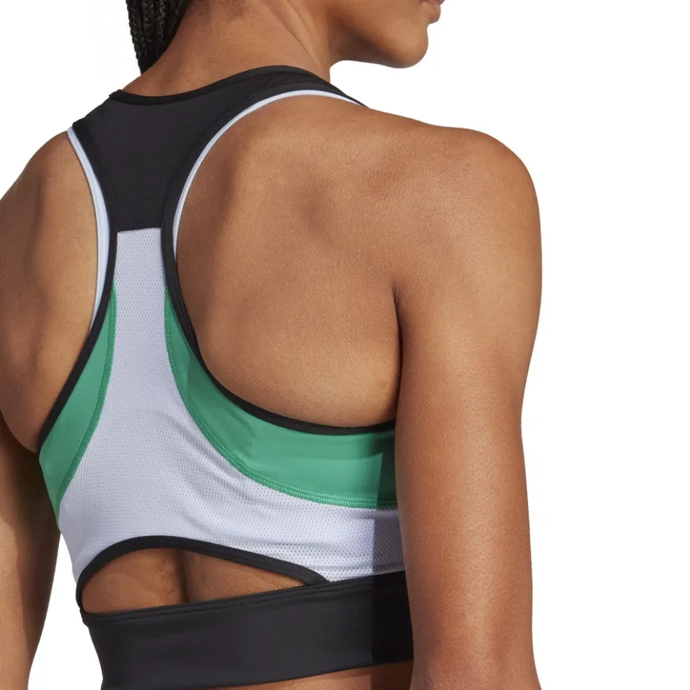Adidas Techfit Colorblock Cropped Training tanktop dames black semi court green