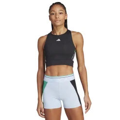 Adidas Techfit Colorblock Cropped Training tanktop dames black semi court green