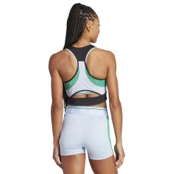 Adidas Techfit Colorblock Cropped Training tanktop dames black semi court green