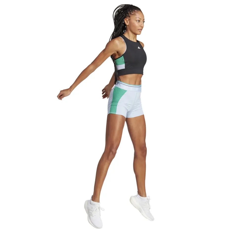 Adidas Techfit Colorblock Cropped Training tanktop dames black semi court green