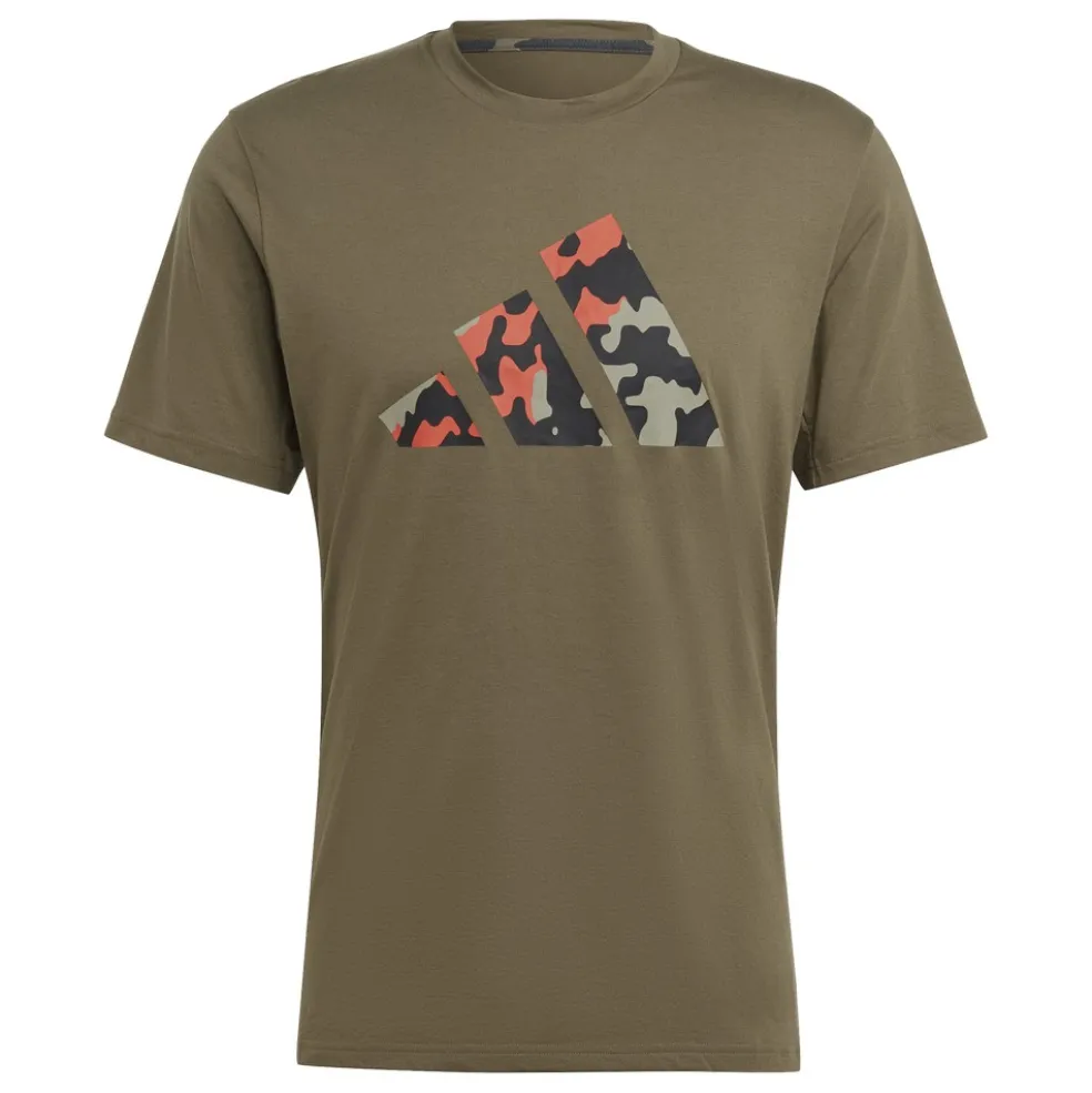 Adidas Train Essentials Seasonal Logo trainingsshirt heren olive strata