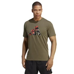 Adidas Train Essentials Seasonal Logo trainingsshirt  heren olive strata