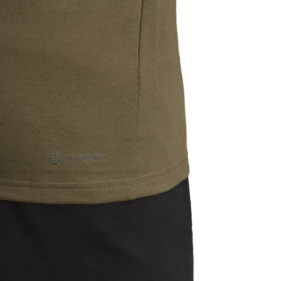 Adidas Train Essentials Seasonal Logo trainingsshirt heren olive strata