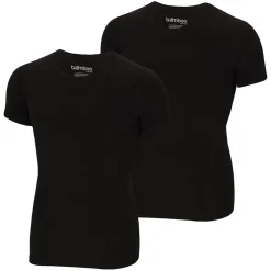 Apollo Bamboo O-hals shirt heren black 2-pack
