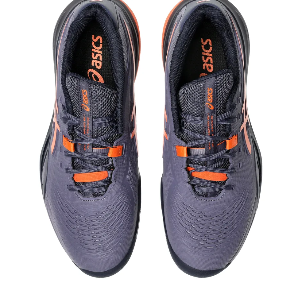 Asics Gel-Resolution X Clay tennisschoenen heren greyish purple nova orange