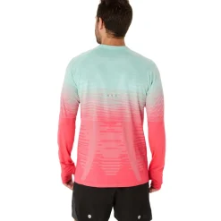 Asics Seamless LS hardloopshirt heren coral reef oasis green