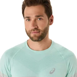 Asics Seamless LS hardloopshirt heren coral reef oasis green