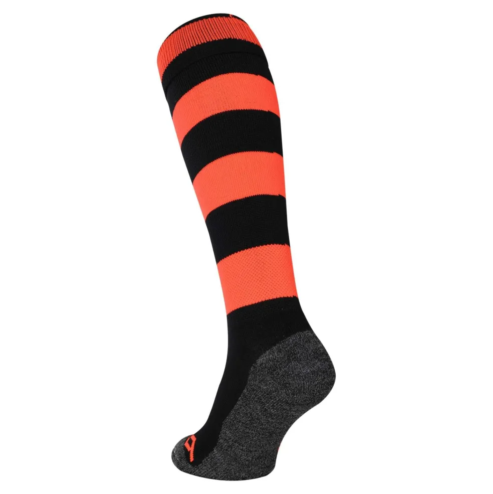 Brabo Rugby hockeysokken black neon orange