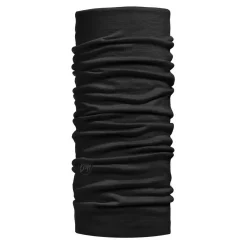 Buff Lightweight Merino Wool Tubular col solid black