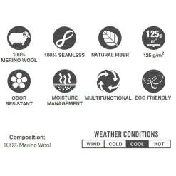 Buff Lightweight Merino Wool Tubular col solid grey