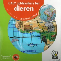 Caly Toys  Wereldkaart met dieren opblaasbare bal 30 cm