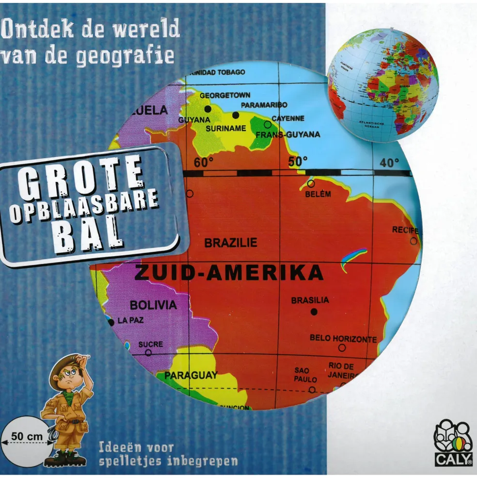 Caly Toys Wereldkaart Original opblaasbare bal 50 cm
