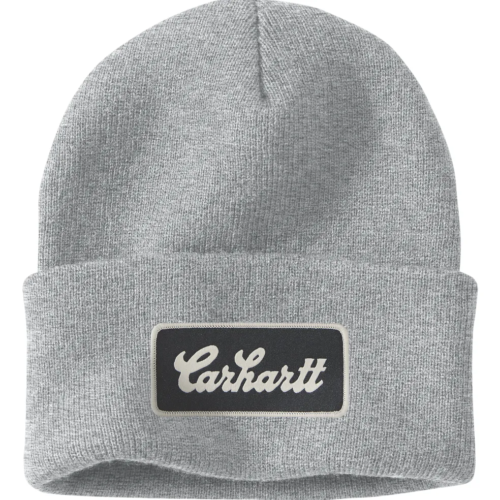 Carhartt Cuffed Script Patch muts heather grey