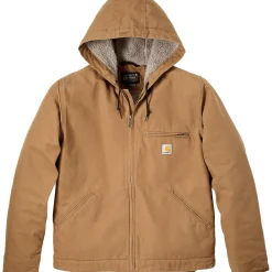 Carhartt Relaxed Fit Washed Duck Sherpa Lined winterjas heren carhartt brown