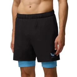 Castore Flow 2-in-1 short heren black cool blue