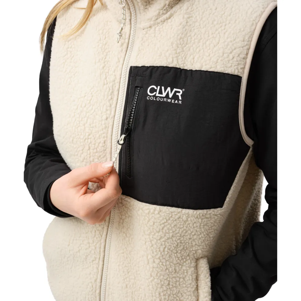 ColourWear Pile bodywarmer dames off white