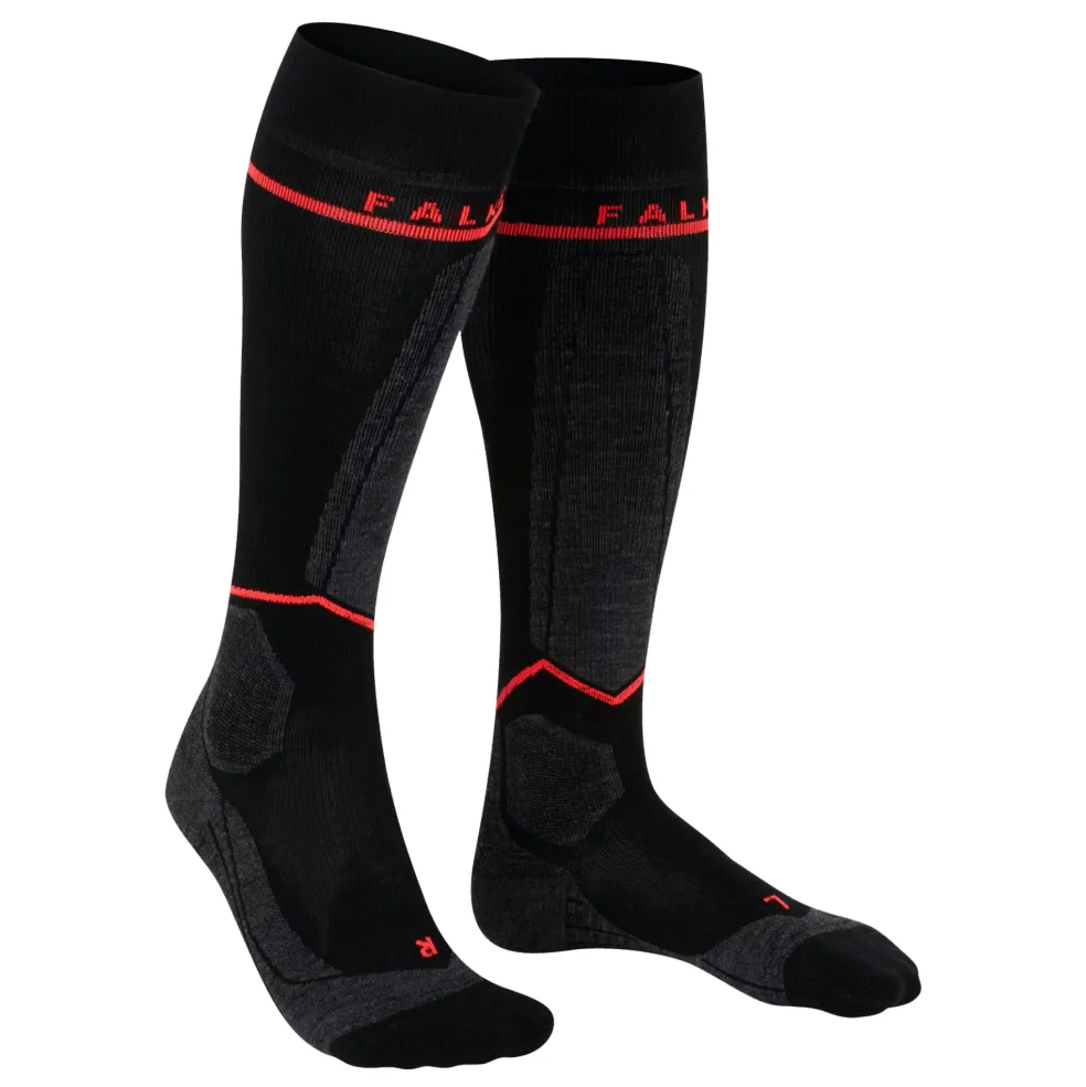 Falke SK Compression Energy skisokken dames black neon red