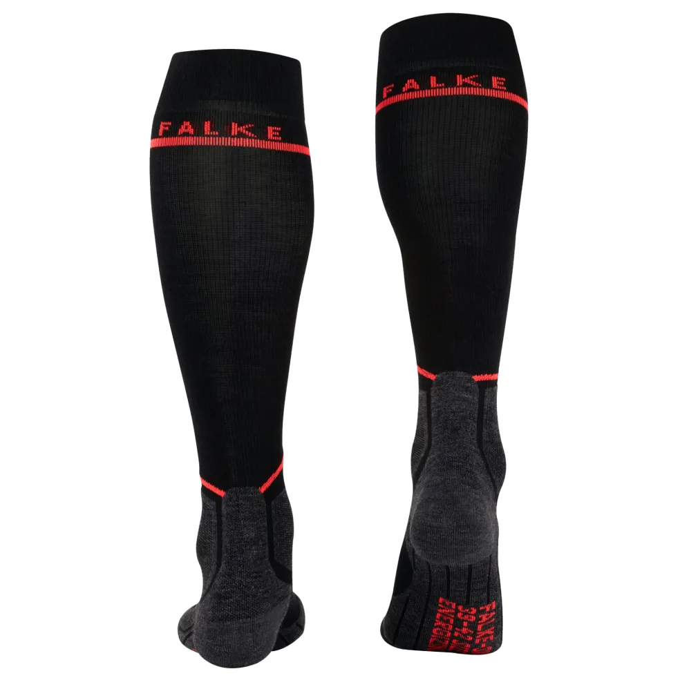 Falke SK Compression Energy skisokken dames black neon red