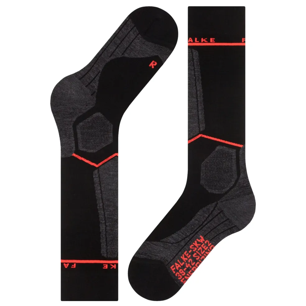 Falke SK Compression Energy skisokken dames black neon red