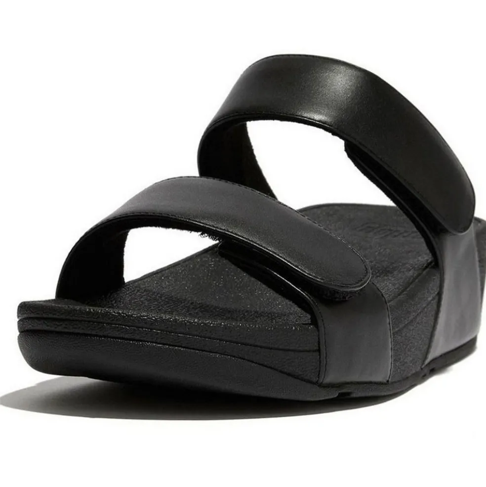 Fitflop Lulu Adjustable Leather slippers dames all black