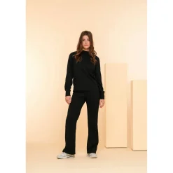 Geisha 42550-21 Solid Jacquard sweater dames black