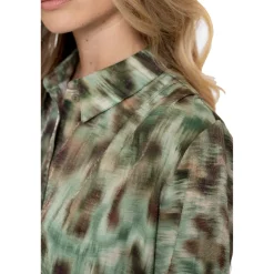 Geisha blouse dames green brown