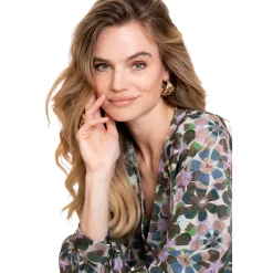 Geisha blouse dames lila green