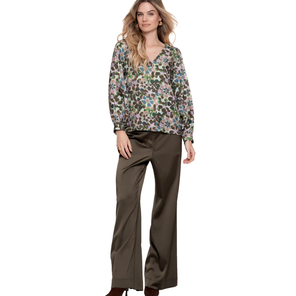 Geisha blouse dames lila green