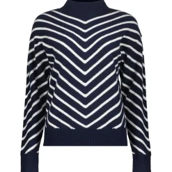 Geisha sweater dames navy off white