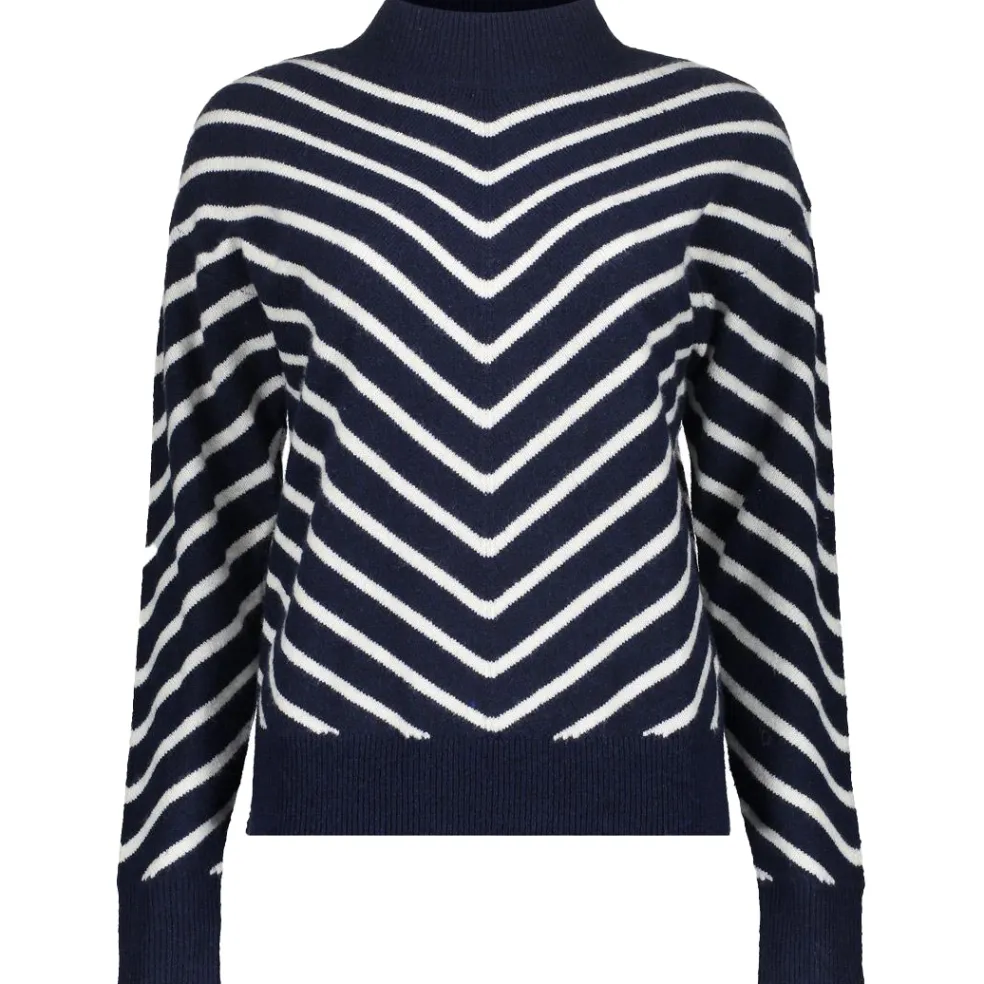 Geisha sweater dames navy off white