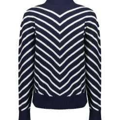Geisha sweater dames navy off white