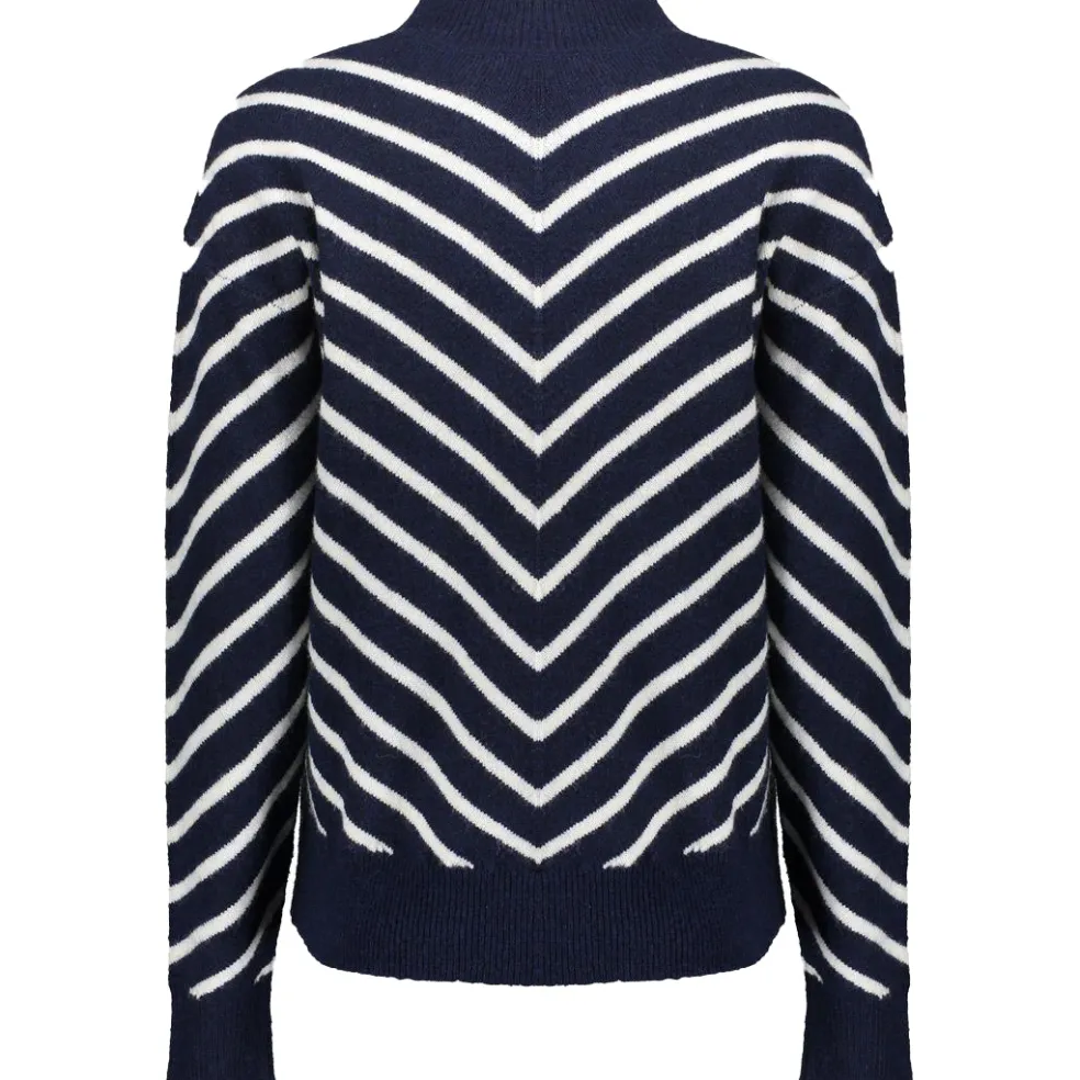 Geisha sweater dames navy off white