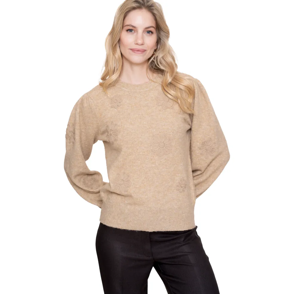 Geisha sweater dames sand