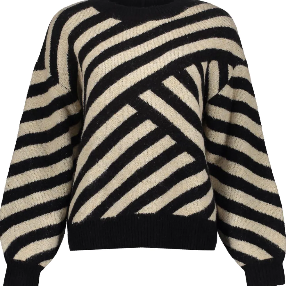 Geisha sweater dames sand black