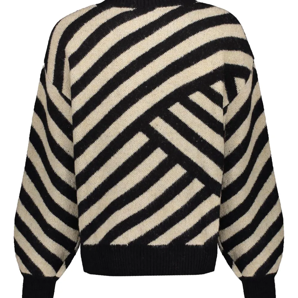 Geisha sweater dames sand black